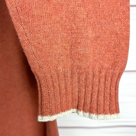 Richard Waithe Cashmere Sweater 1/4 Zip High Neck Burnt Orange L - Picture 8 of 11